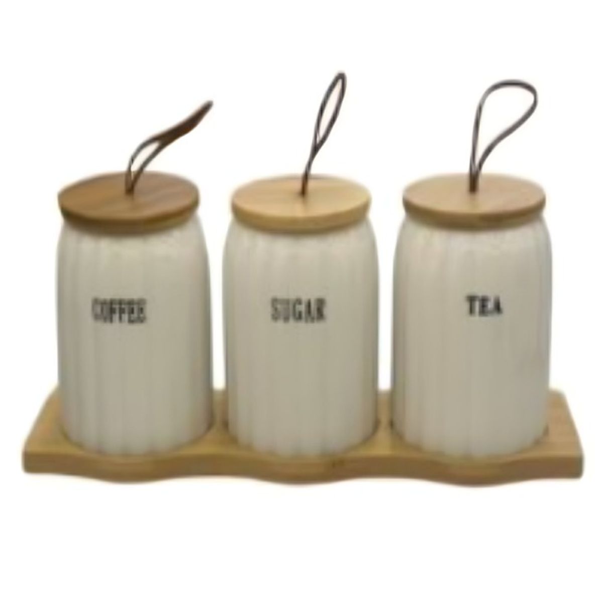 GENERICO - Set de Especieros 3 Piezas con Base Tarros de Cocina