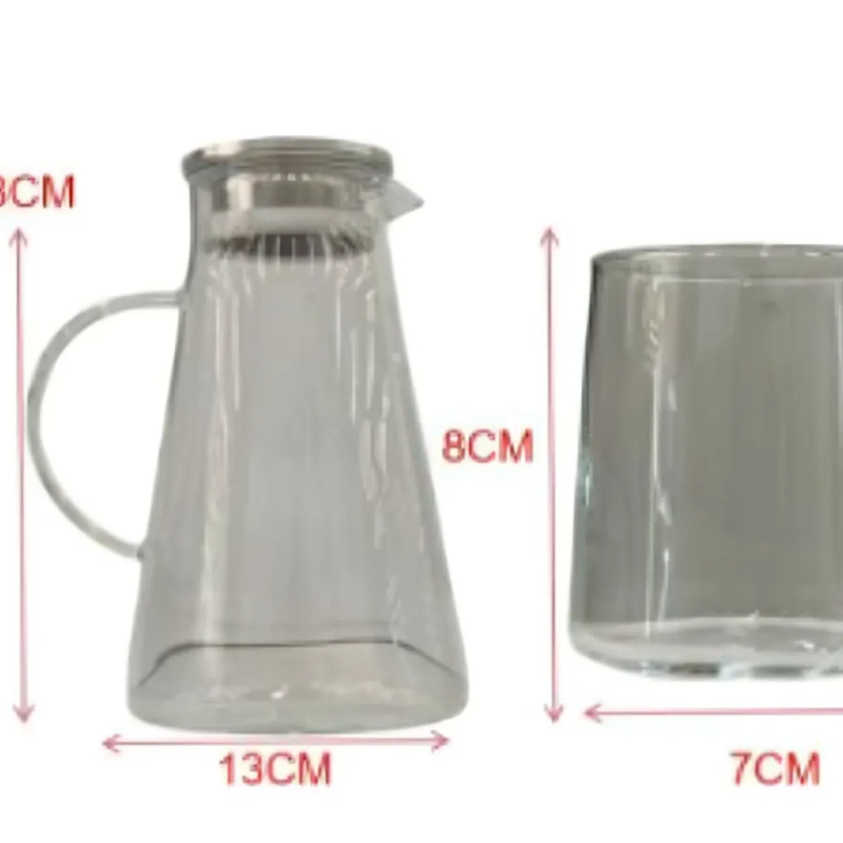 GENERICO - Jarra de Vidrio con Vasos Set de Jarra y Vasos para Agua, Jugos y Bebidas
