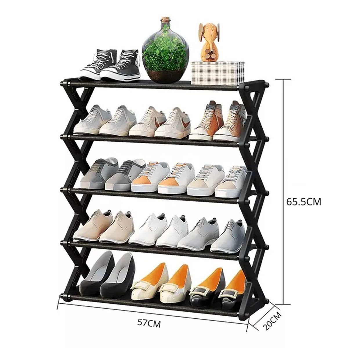GENERICO - Organizador Zapatero Multifuncional  5 Niveles 57x20x65cm