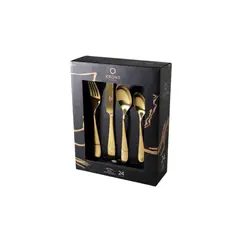 KRONS - Juego De Cubiertos De Mesa 24 Piezas Gold -