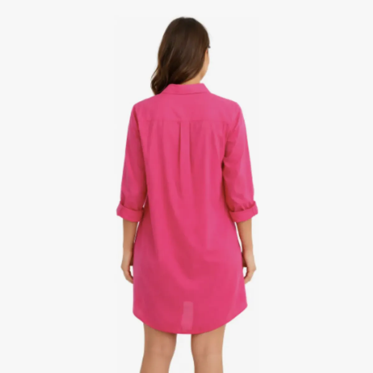 JRL - Vestido Tipo Camisa Corto Para Mujer