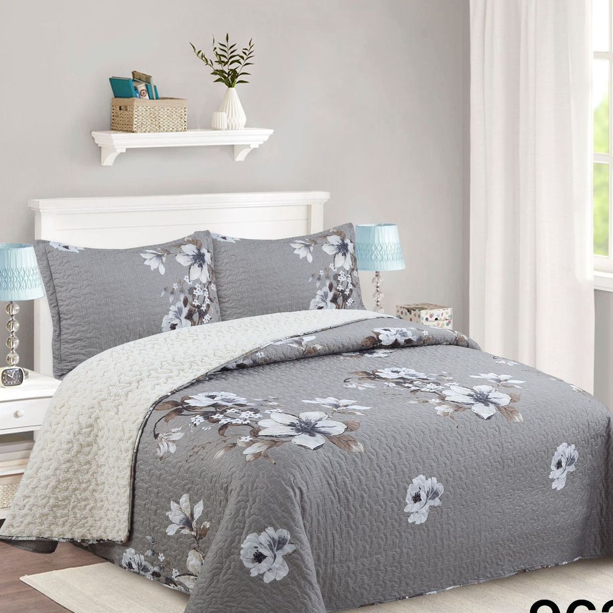 GENERICO - CUBRECAMA QUILT SHERPA POLIALGODON CHIPORRO ULTRA SUAVE
