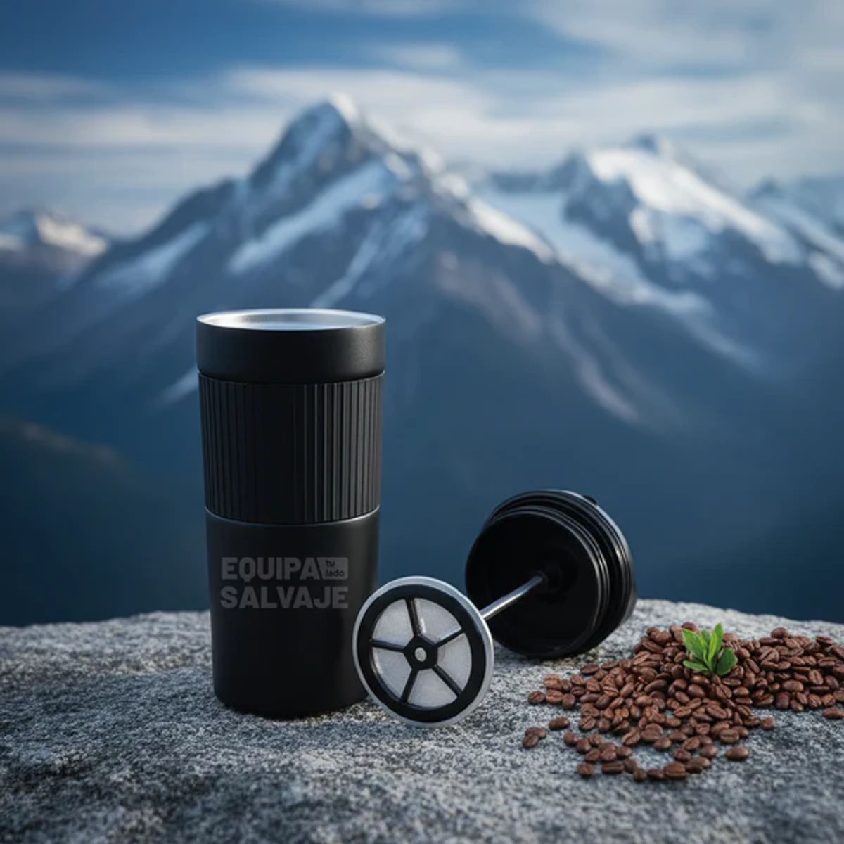GENERICO - Cafetera Portátil con Prensa Francesa Ideal para Viajes Oficina y Outdoor