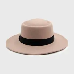 GENERICO - Sombrero español circular fieltro taupe 0020Ta