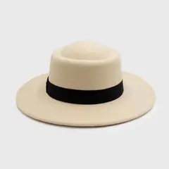 GENERICO - Sombrero español circular fieltro crema 0020CR