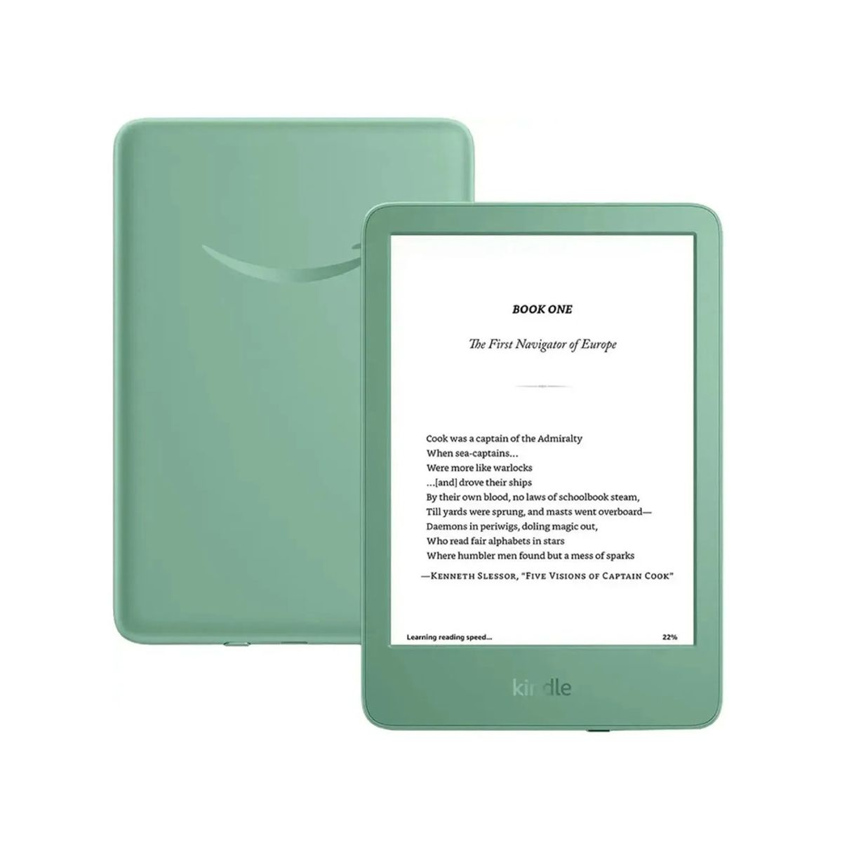 AMAZON - Lector Amazon Kindle 6″ 16GB E-Reader Pantalla E-Ink 300 ppi Luz Ajustable WiFi Matcha
