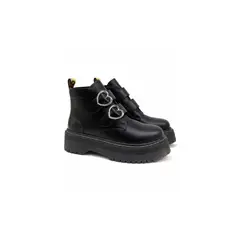 GENERICO - Botin Plataforma Chunky Hebillas Corazon