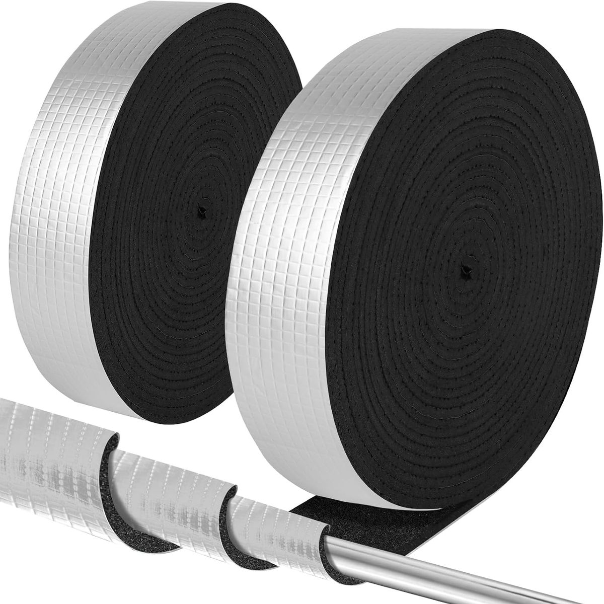 20M Cinta De Aluminio De Aislante Termico Para Tuberia ExterioresInterior,Autoadhesiva,Impermeable, marca KUANGYE - Foto Principal
