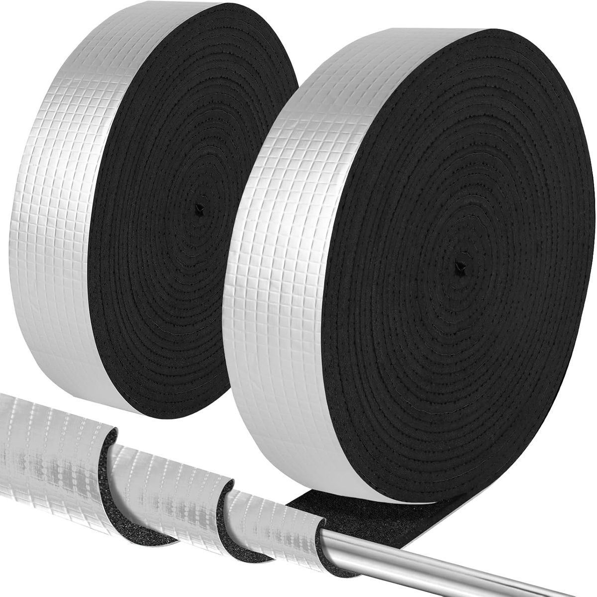 20M Cinta De Aluminio De Aislante Termico Para Tuberia ExterioresInterior,Autoadhesiva,Impermeable, marca KUANGYE - Foto Principal