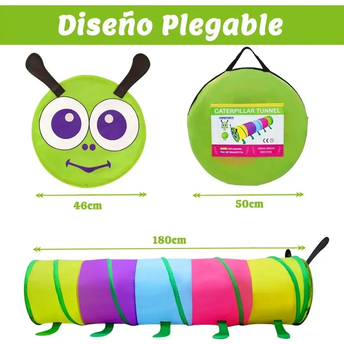 GENERICO - Tunel Plegable Para Bebé Juguete 180cm