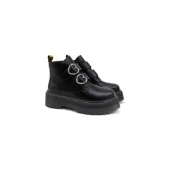 GENERICO - Botin Plataforma Chunky Hebillas Corazon