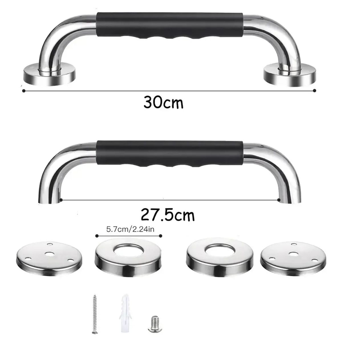 GENERICO - Barra Seguridad Baño Mango 40cm Acero Inoxidable Antideslizante