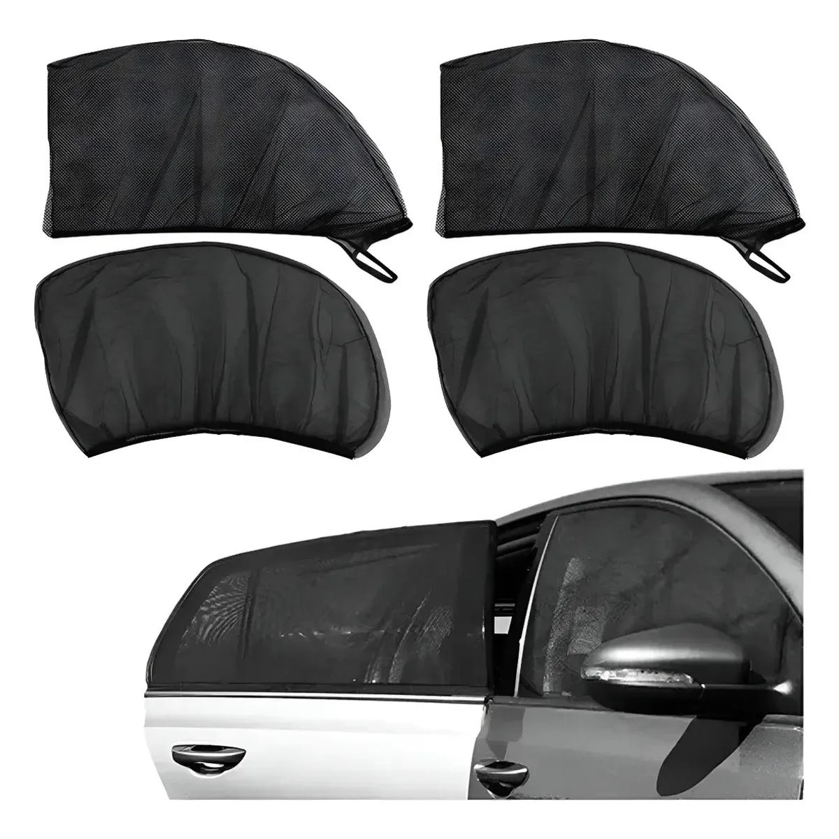 KUANGYE - 4 Lateral Ventana Cubre Sol Automotiv Cortains Parasol Coche