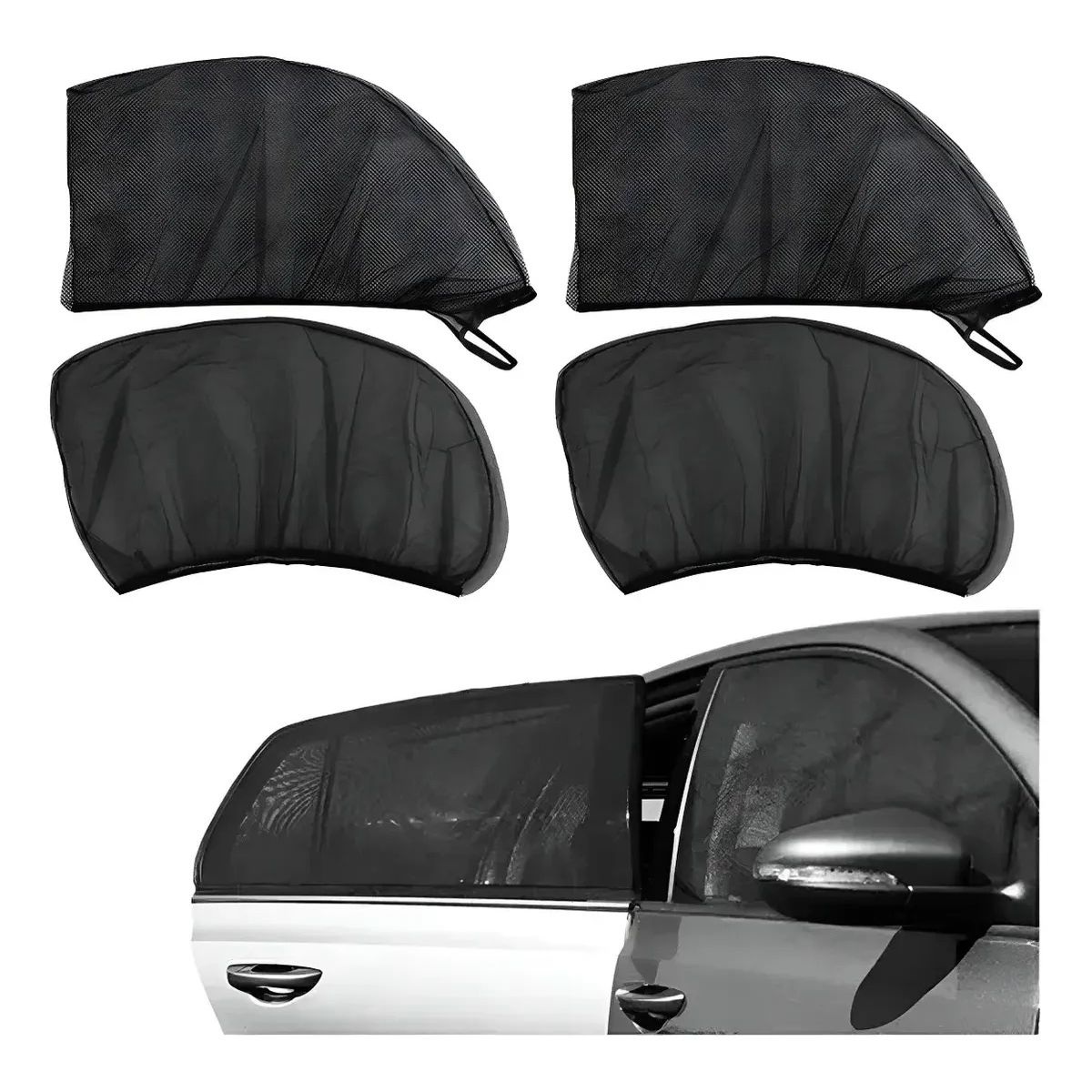 KUANGYE - 4 Lateral Ventana Cubre Sol Automotiv Cortains Parasol Coche