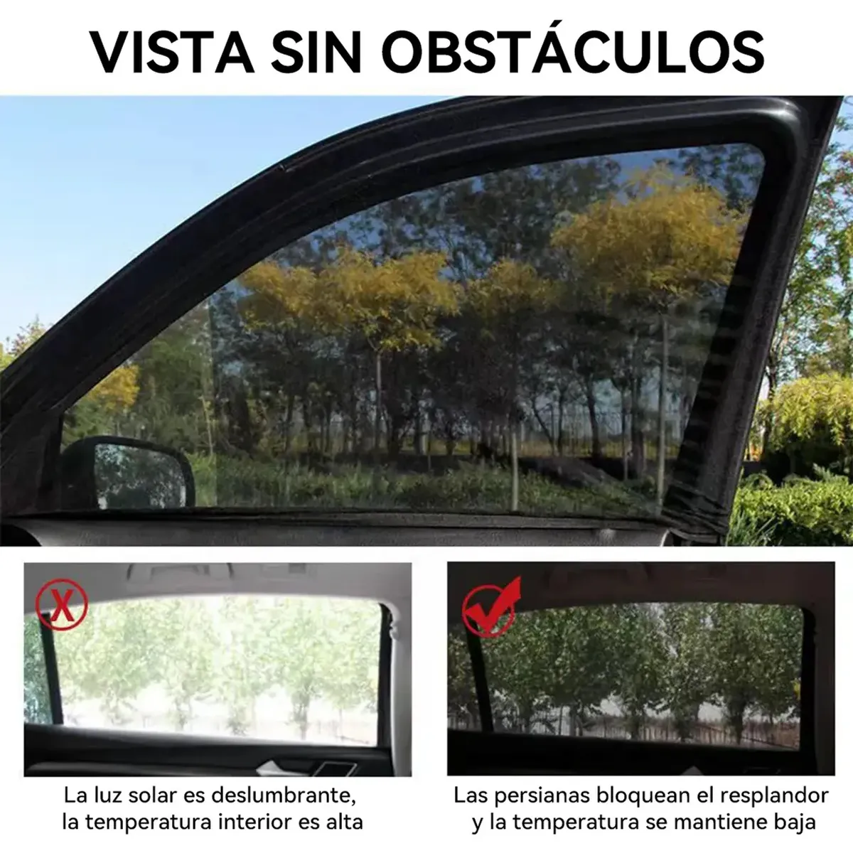 KUANGYE - 4 Lateral Ventana Cubre Sol Automotiv Cortains Parasol Coche