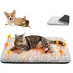 KUANGYE - Cama autocalentable para gatos,cama calentada para gatos alfombrilla de felpa autocalentable