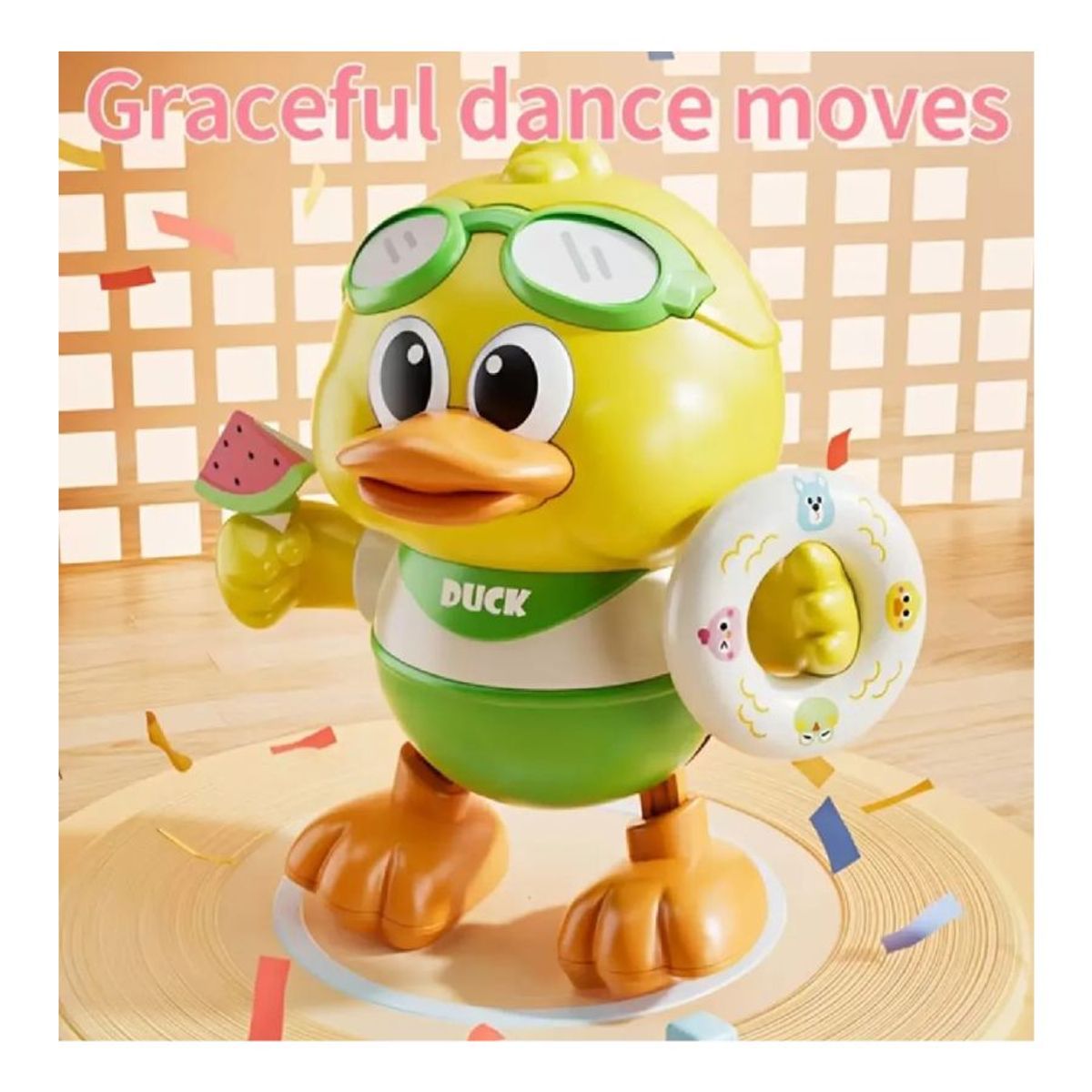 GENERICO - Patito Juan Bailarín Musical Luces LED y Movimiento Juguete Interactivo para Bebés Verde