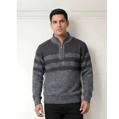 LIKE SHOP - Chaleco Sweater Frisado Hombre Cuello Alto Medio Cierre 2098