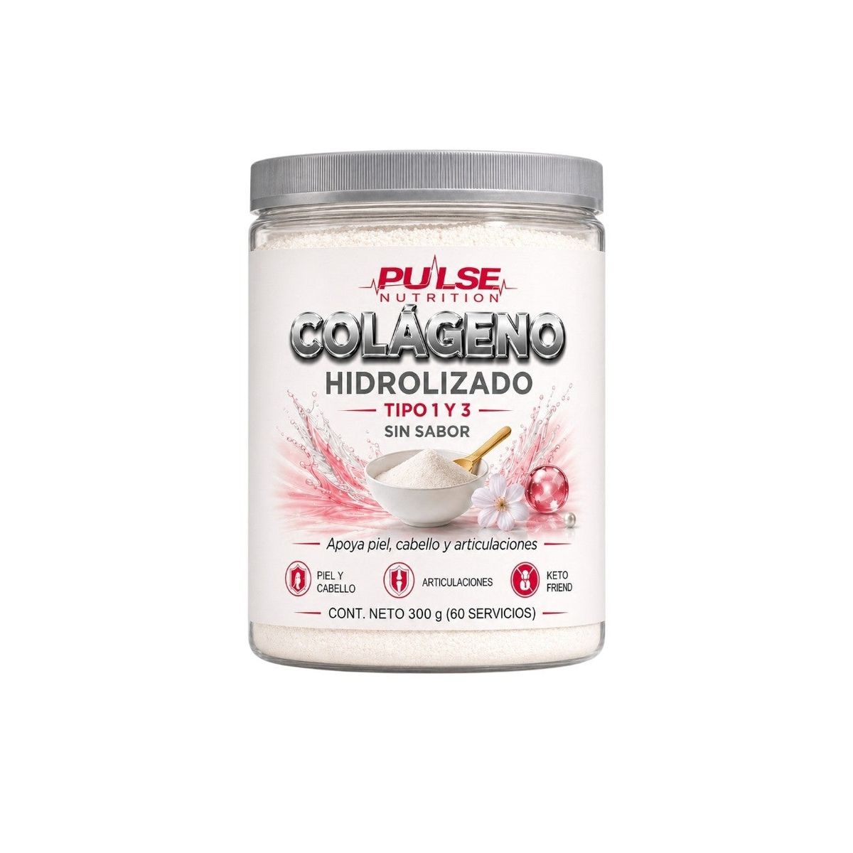 GENERICO - COLAGENO HIDROLIZADO TIPO 1 Y 3 SIN SABOR 300GR - PULSE NUTRITION