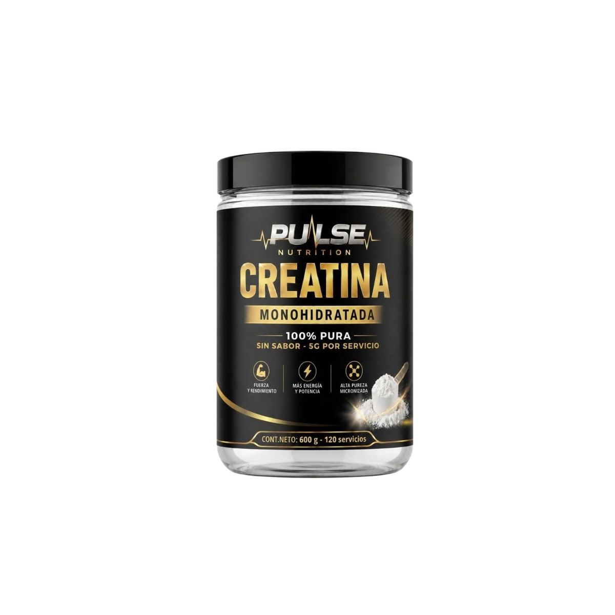 PULSE - CREATINA MONOHIDRATADA 600GR SIN SABOR - PULSE NUTRITION