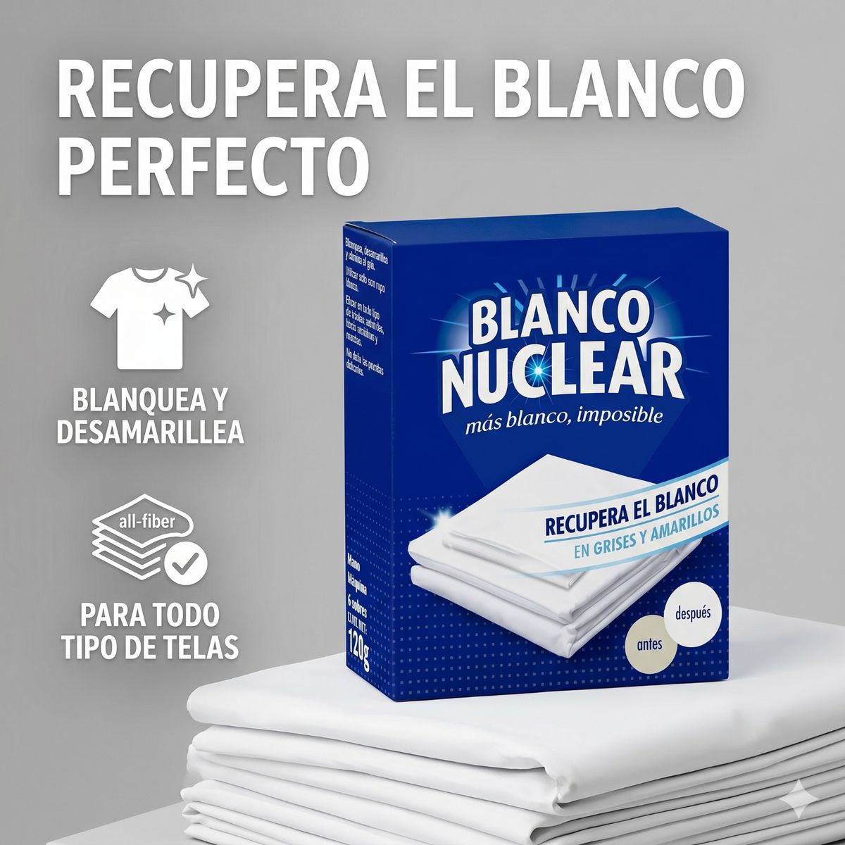 IBERIA - Quitamanchas Blanco Nuclear Sobres 6×120 g