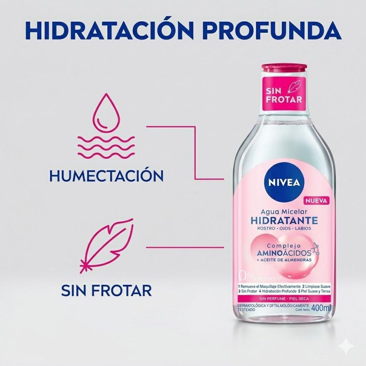 NIVEA - Agua Micelar Nivea Hidratante 400ml: Piel Seca y Sensible