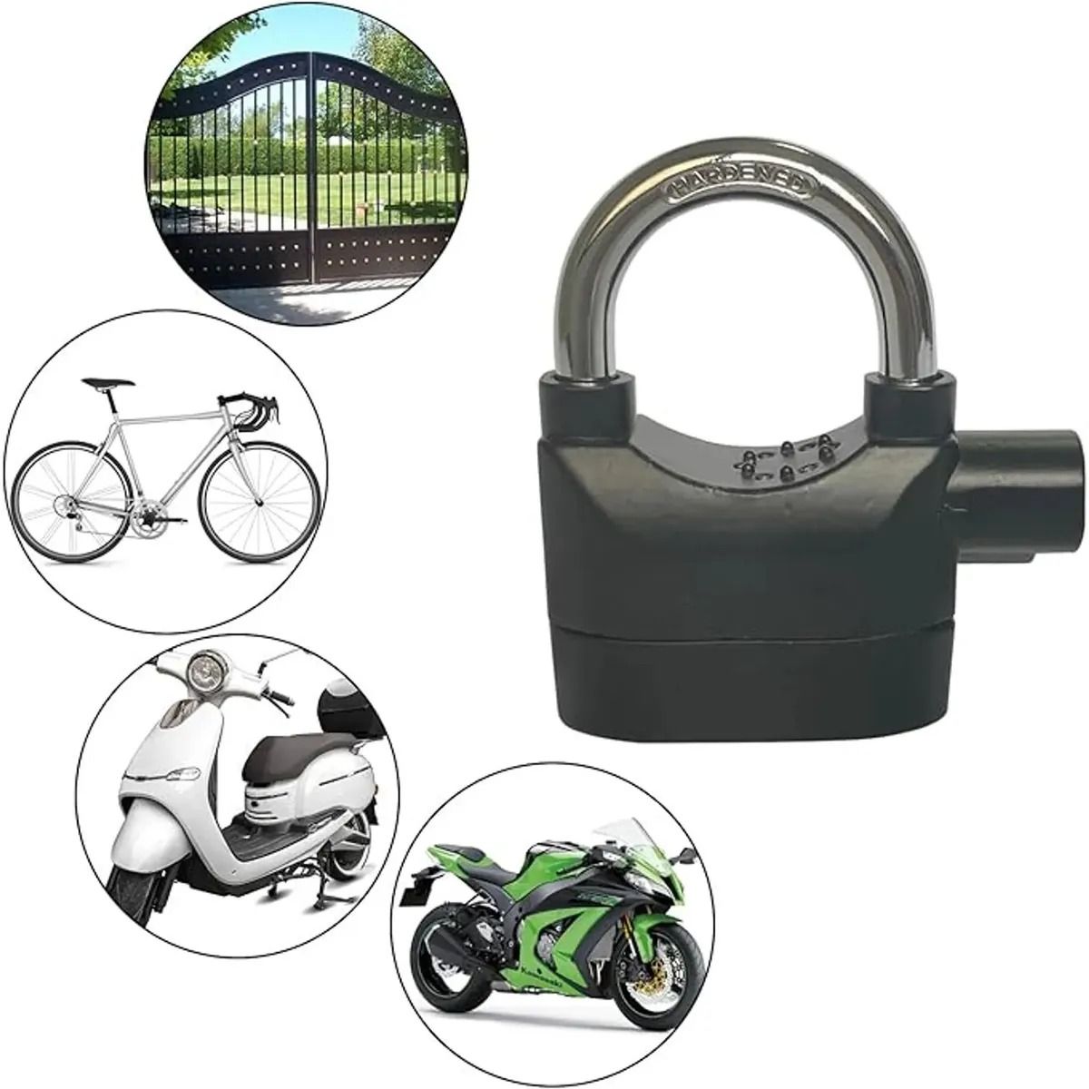 MOVI - Candado Antirrobo con Alarma- Seguridad para tu Hogar, Bicicletas Motos