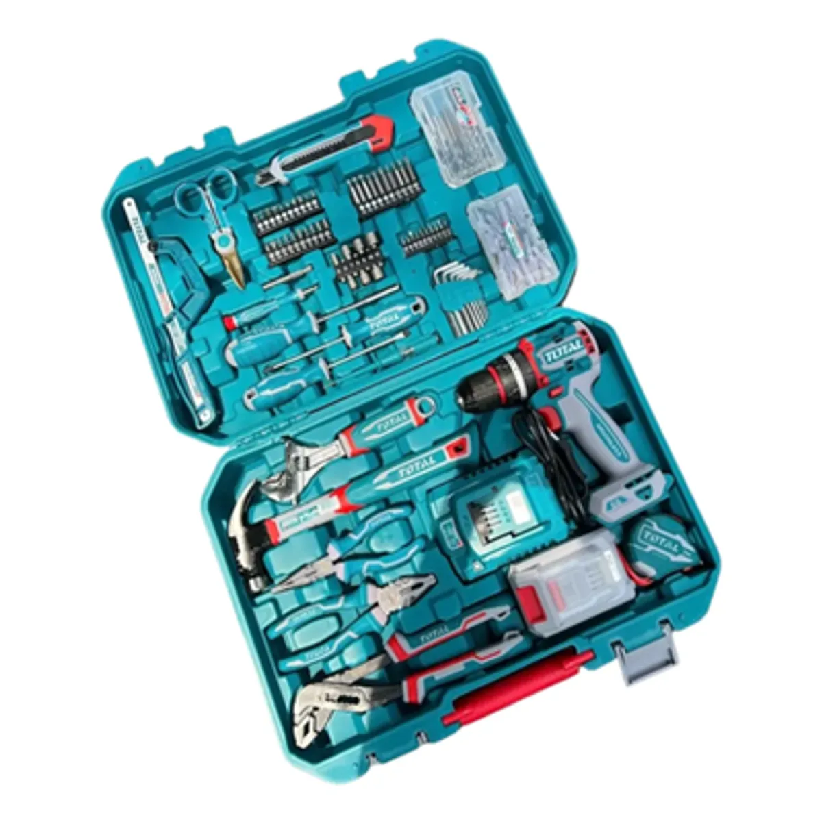 TOTAL TOOLS Kit Taladro Percutor 20v 66nm+ Herramientas 166 Piezas ...