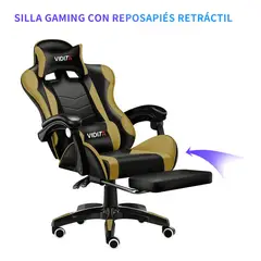 VIDITA - Silla Gamer GX2000 Ergonómica con Reposapiés y Respaldo Reclinable