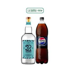 CCU - Pack Pisco Tres Erres 40° Transparente 1L + Pepsi Zero 1.5L