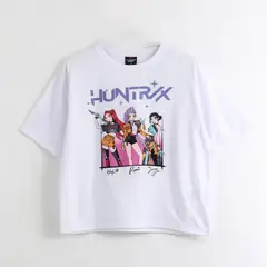 KPOP DEMON HUNTERS - Polera Manga Corta Niña Huntr/x Blanco