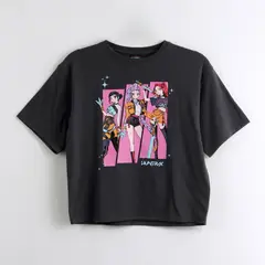 KPOP DEMON HUNTERS - Polera Manga Corta Niña Huntr/x Gris