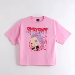 KPOP DEMON HUNTERS - Polera Manga Corta Niña Rumi Cute Rosado