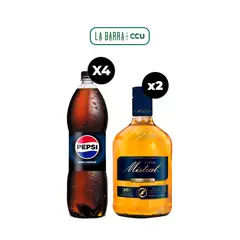 CCU - Pack 2 Pisco Mistral 35° 1L + 4 Pepsi Zero 1.5L