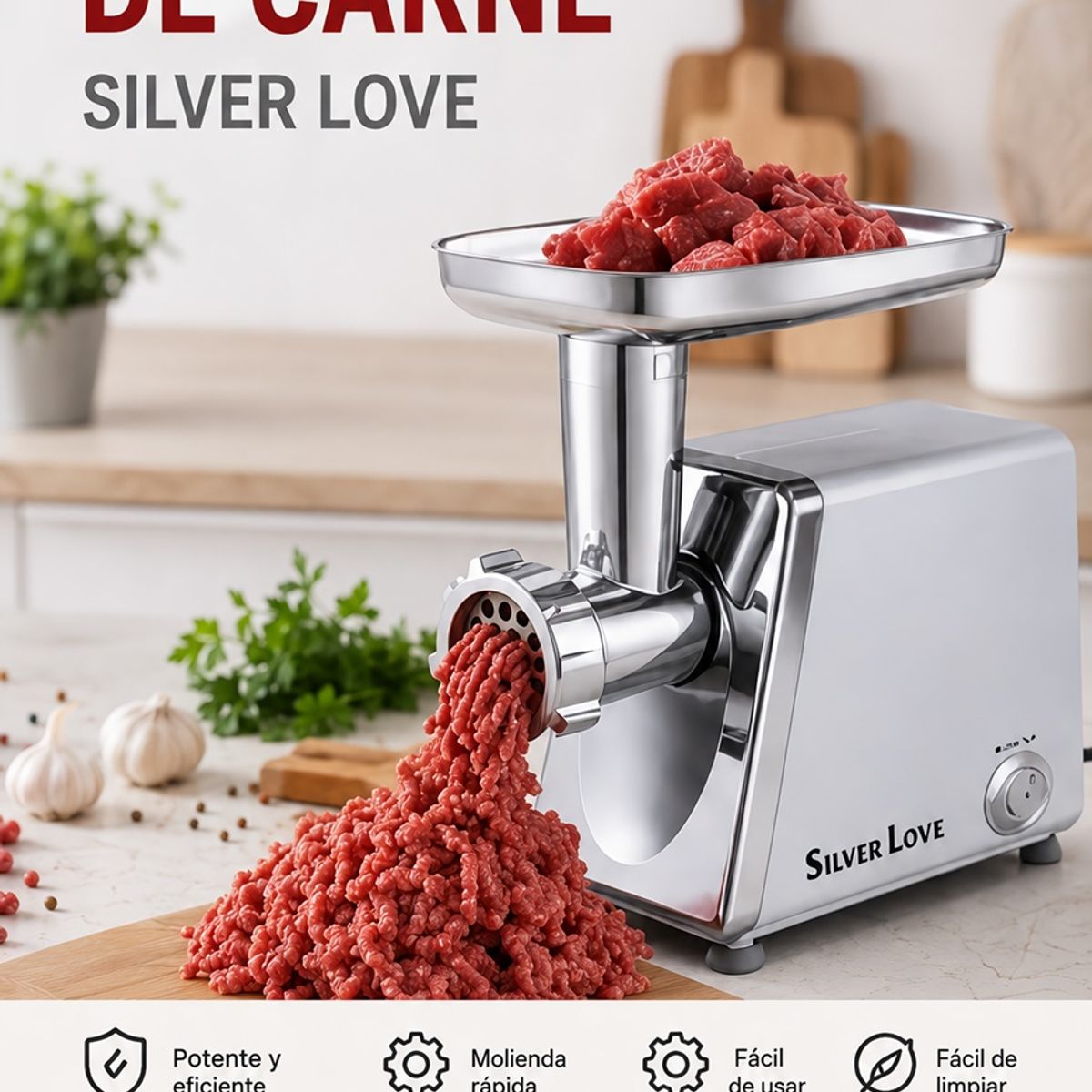 MOVI - Moledora de Carne de Acero Inoxidable Calidad Industrial para tu Cocina