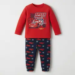 DISNEY - Pijama Manga Larga Niño Speed Cars Rojo