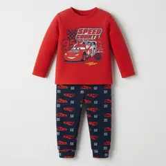 DISNEY - Pijama Manga Larga Niño Speed Cars Rojo