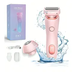 GENERICO - Depiladora Eléctrica Mujer Recargable Usb 2 En 1 Led