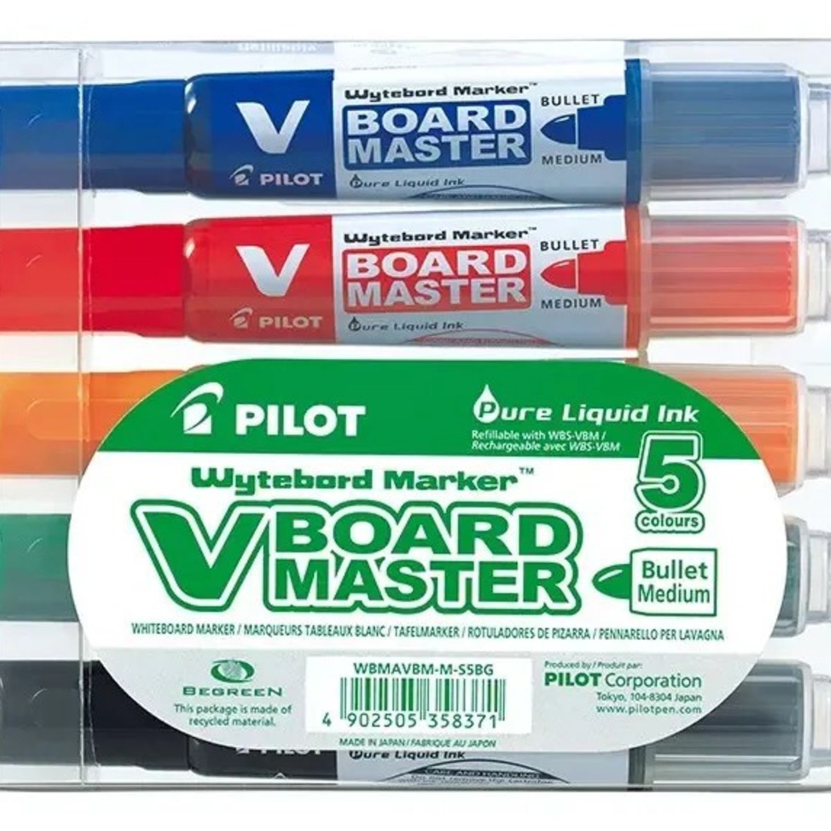 PILOT - Pack 5 Marcadores Pizarra Recargables Pilot V Board Master