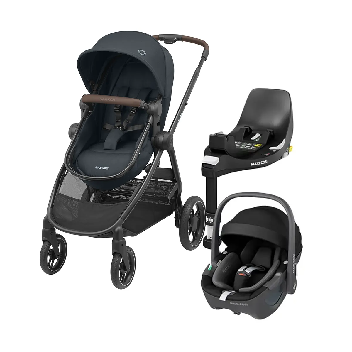 MAXI COSI - Coche Travel System Zelia 3 + Pebble 360° + Family Fix Grey