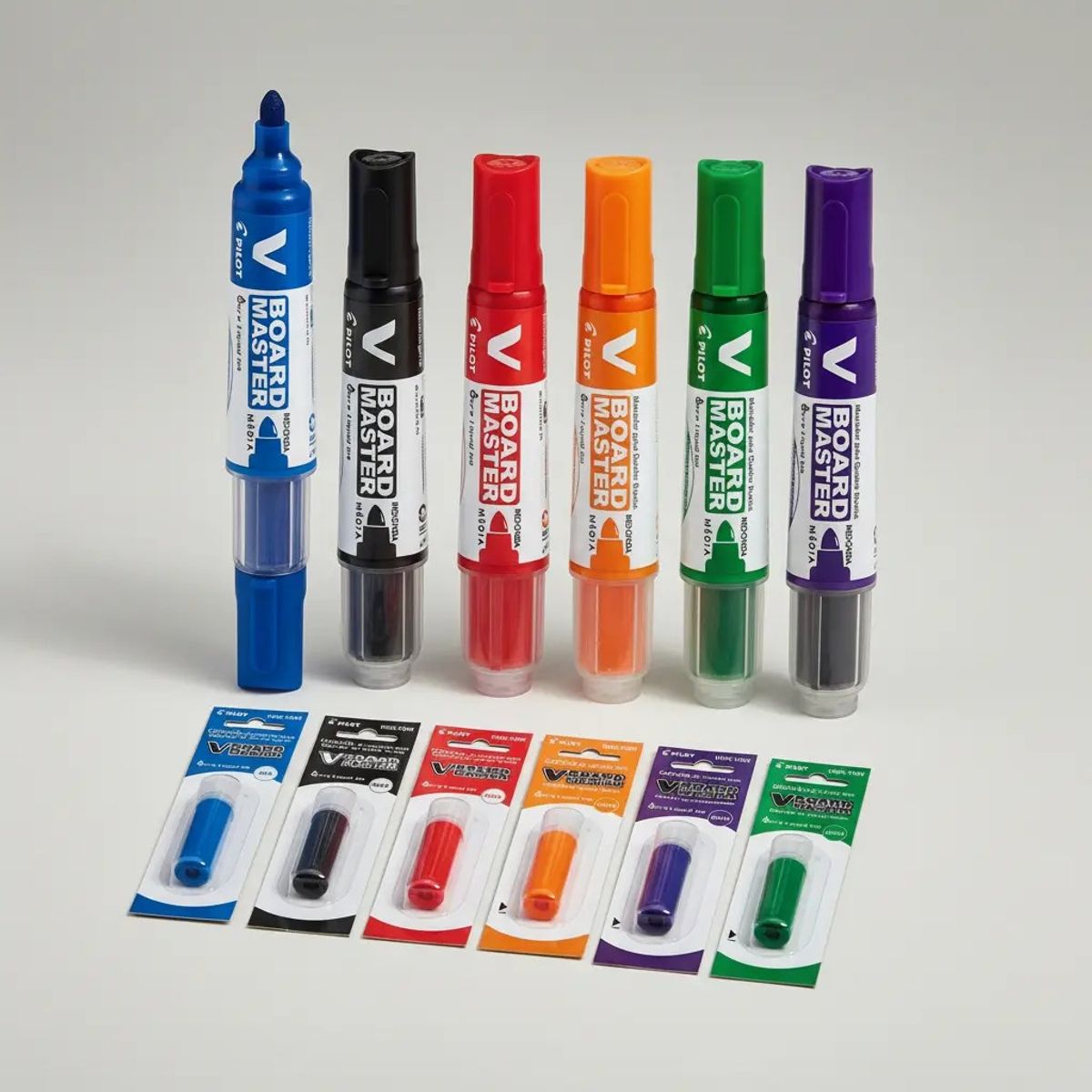 PILOT - Pack 6 Plumon De Pizarra Pilot Vboard + 6 Cartuchos Recargas