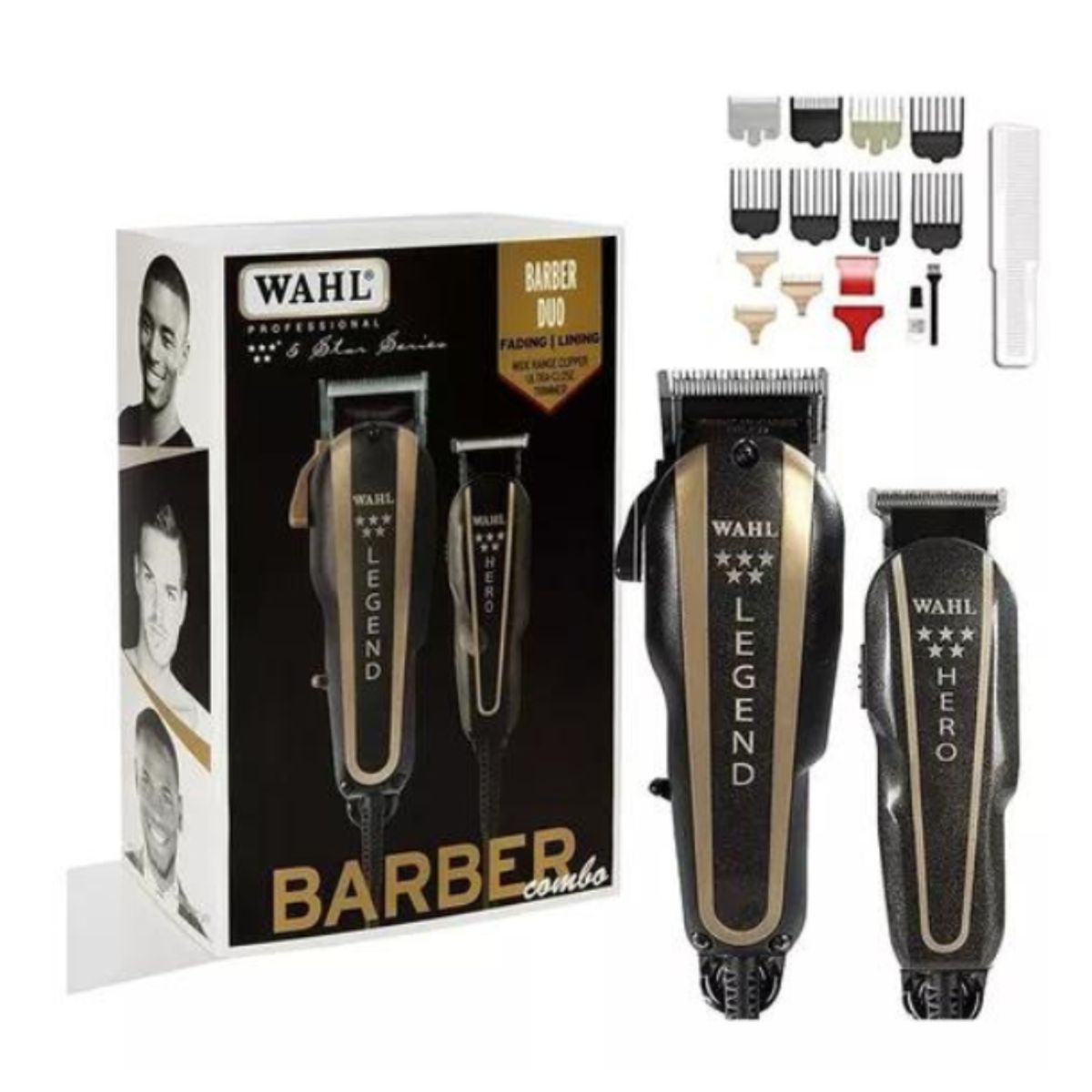WAHL - Maquina Corta Pelo Wahl Barber Combo Legend+hero 220v