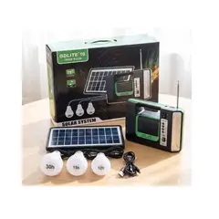 GENERICO - Kit Sistema de Iluminación Solar GDLITE 10 - Radio FM/MP3 + 3 Ampolletas LED + Carga USB
