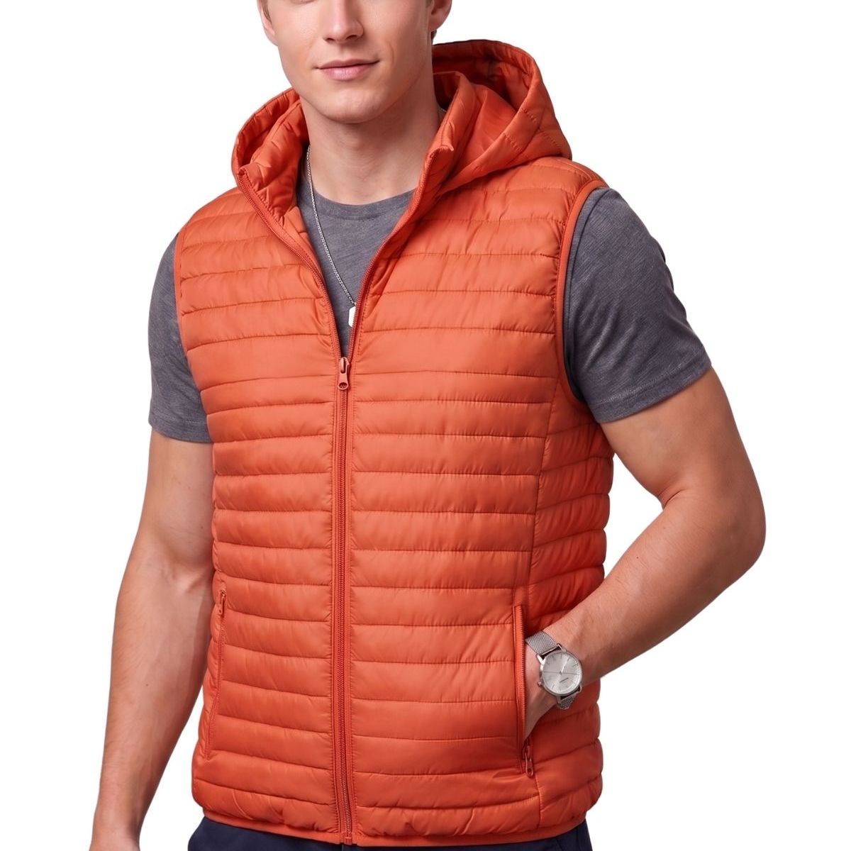 LOOK SHOP - Parka Sin Mangas Hombre Chaqueta Premium Excelente Calidad H72