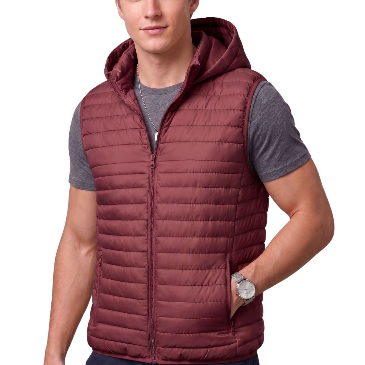 LOOK SHOP - Parka Sin Mangas Hombre Chaqueta Premium Excelente Calidad H72