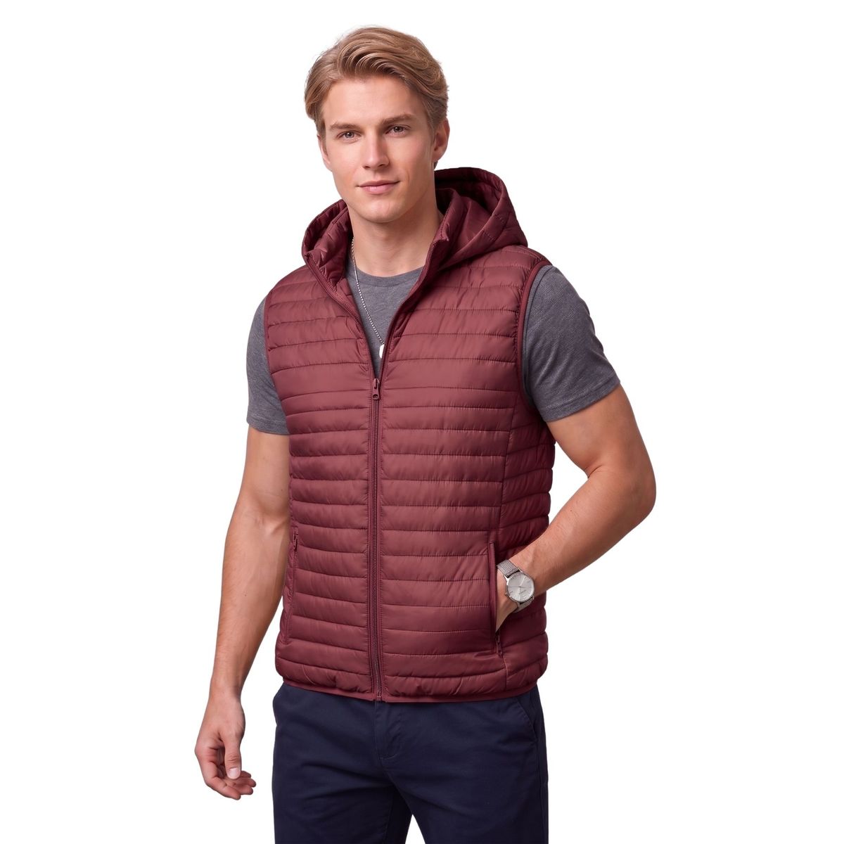 LOOK SHOP - Parka Sin Mangas Hombre Chaqueta Premium Excelente Calidad H72