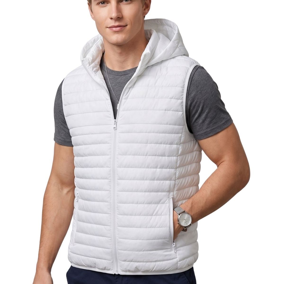 LOOK SHOP - Parka Sin Mangas Hombre Chaqueta Premium Excelente Calidad H72