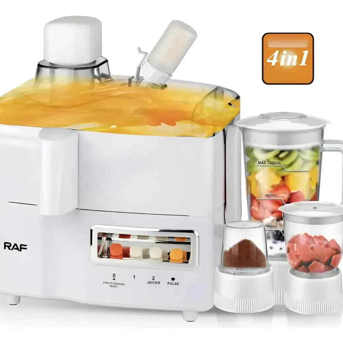GENERICO - Extractor Eléctrico 4 En 1 Exprimidor Moledor Licuadora
