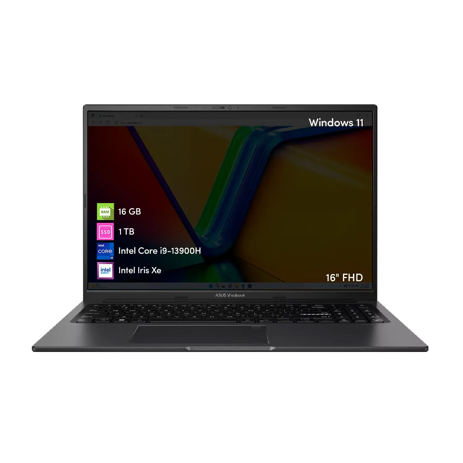 ASUS VIVOBOOK ブラック ノートPC ASUS Notebook Asus Vivobook Core i9 16GB 1TB SSD 16 FHD W11