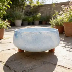 GENERICO - Macetero Martina Marmolado azul 16cm diametro